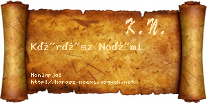 Kárász Noémi névjegykártya